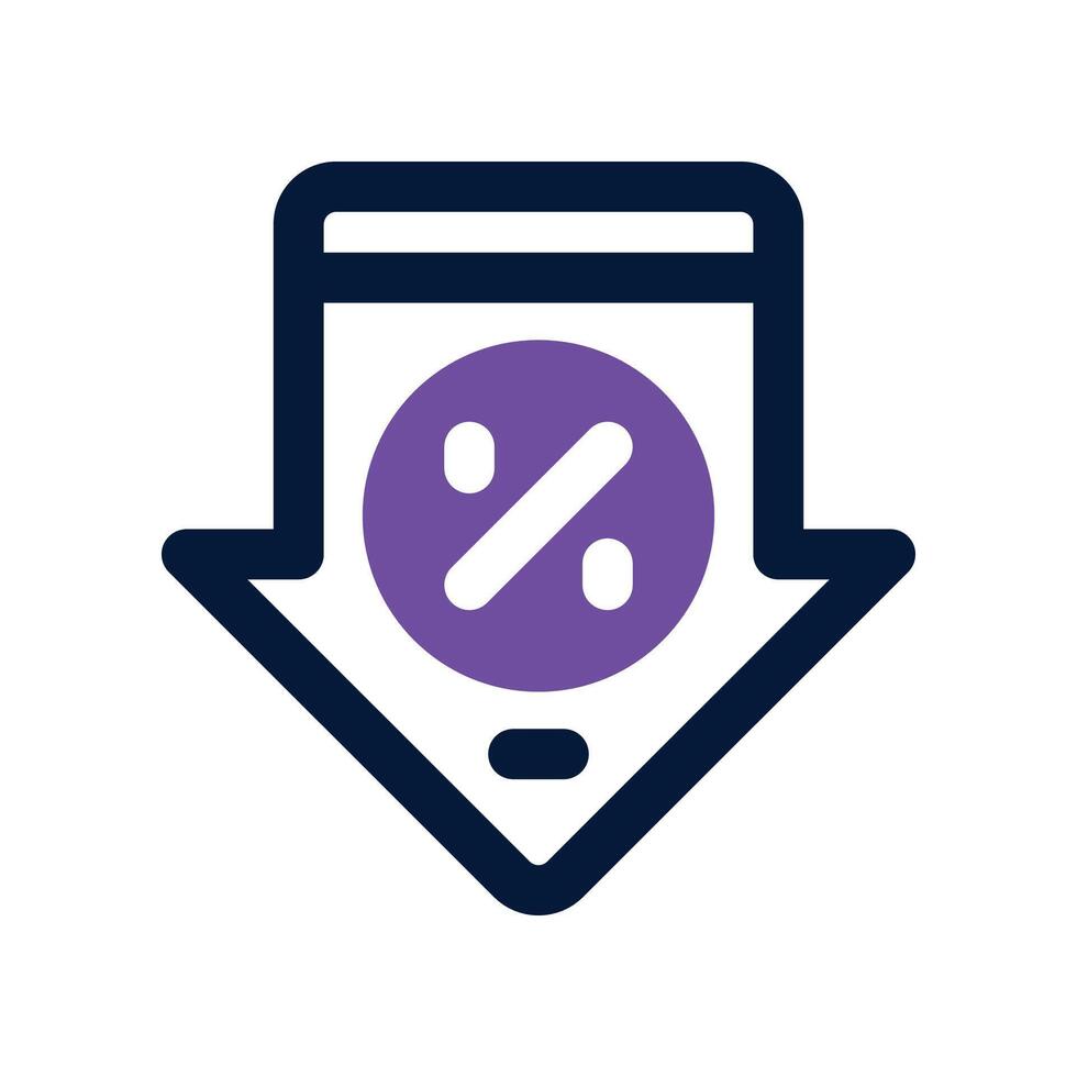 low price icon. dual tone icon for your website, mobile, presentation, and logo design. vector