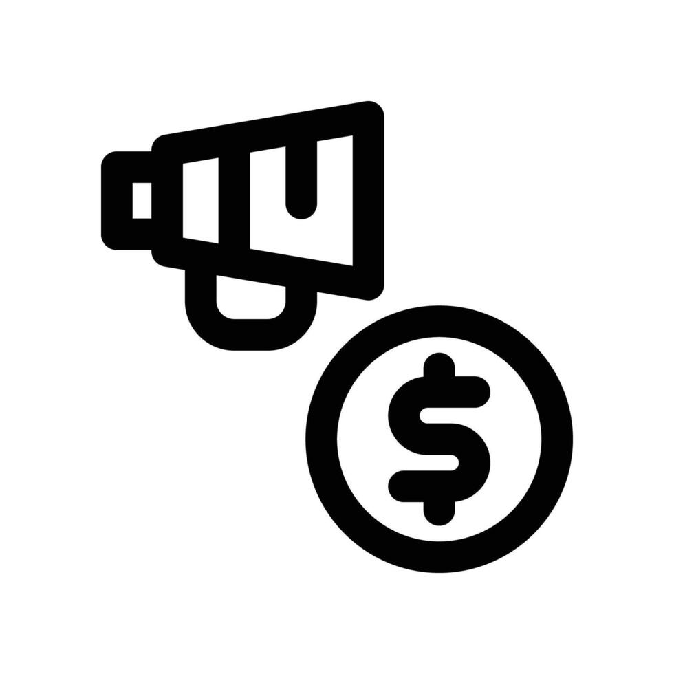 budget ads icon. line icon for your website, mobile, presentation, and logo design. vector