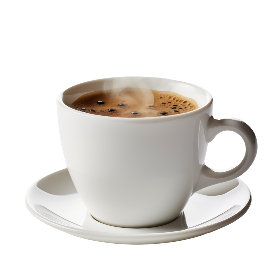 Steaming Hot Cup Of Freshly Brewed Coffee In White Mug png