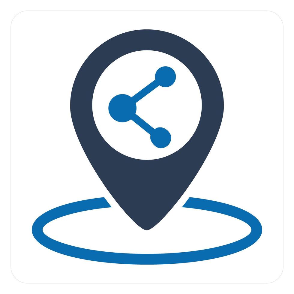 Share Location and pin icon concept vector