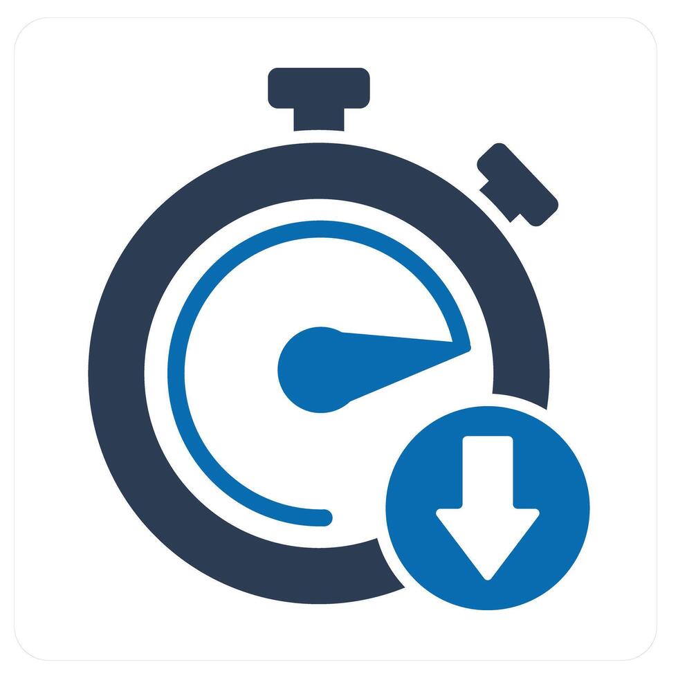Down Time and time icon concept vector