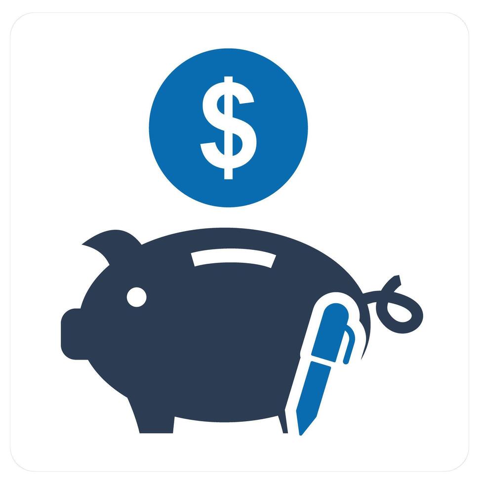 Piggy Bank and bank icon concept vector