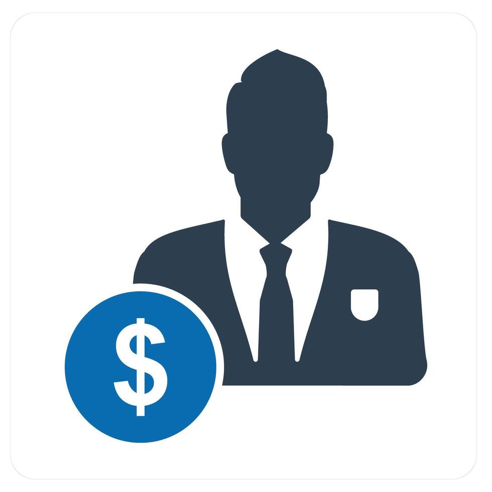 Accountant and investor icon concept vector
