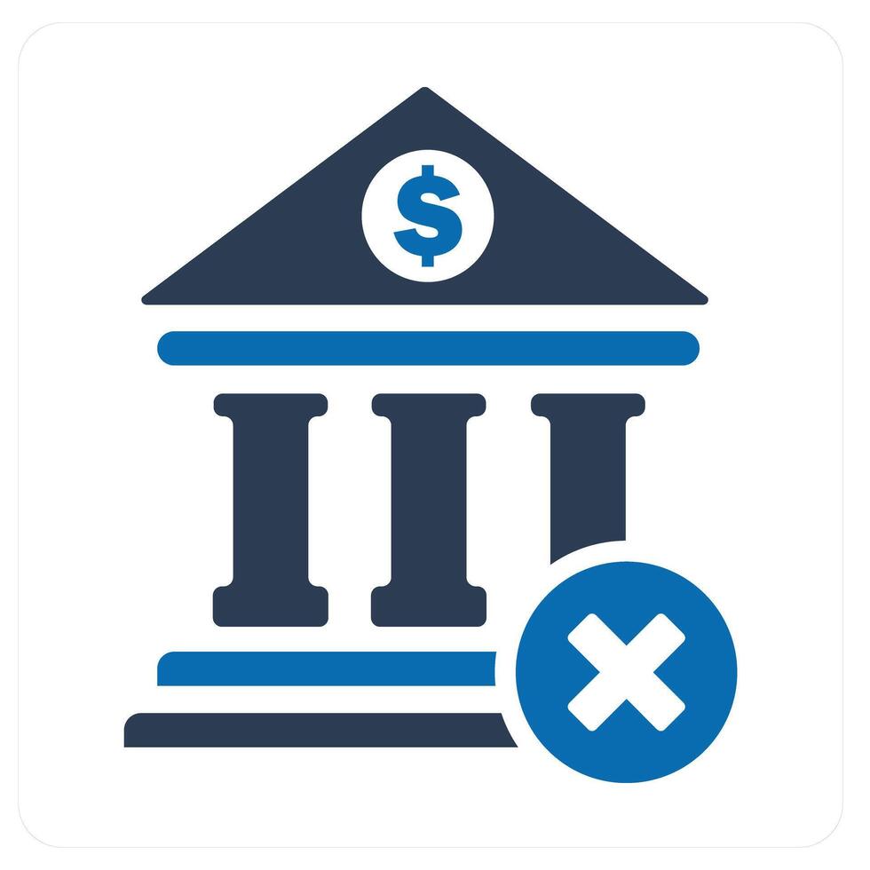 Remove Bank and bank icon concept vector