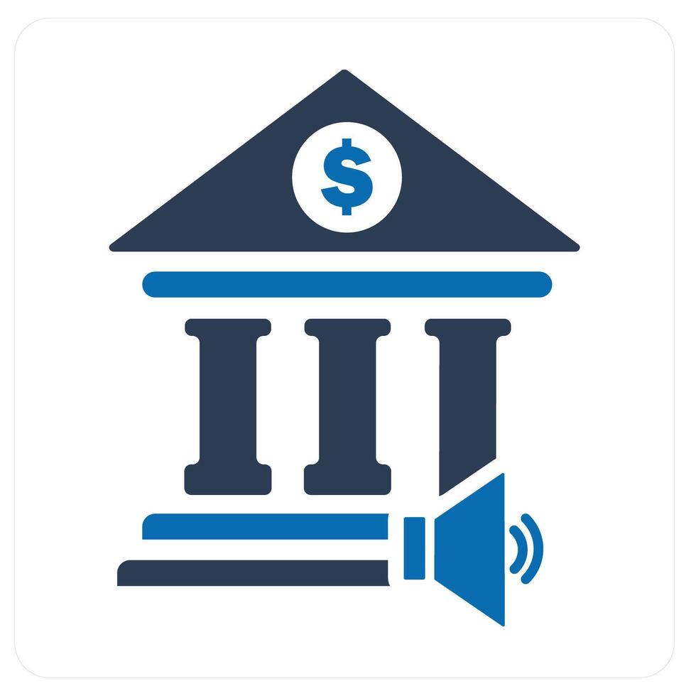 Call Bank and bank icon concept vector