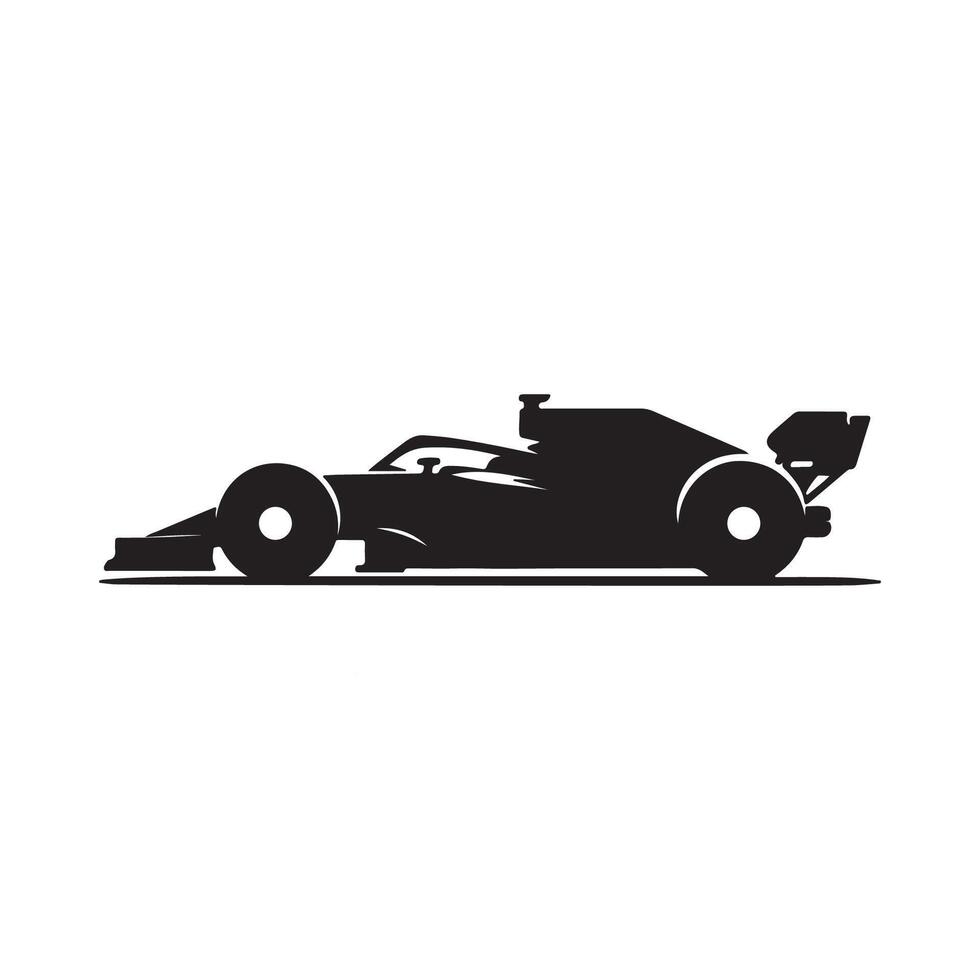 Hand drawn racing car silhouette on white background vector