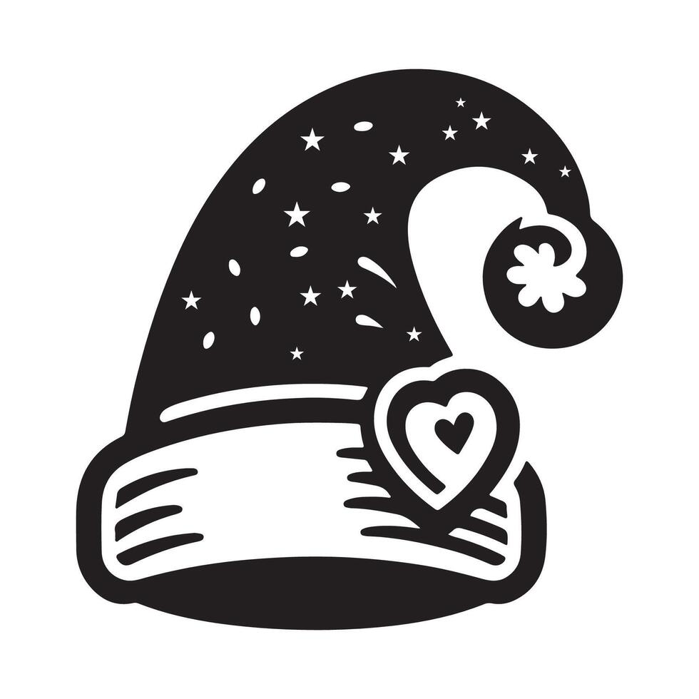 Christmas cap silhouette art vector