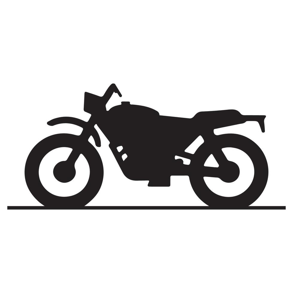 Simple motorbike art silhouette with white background vector