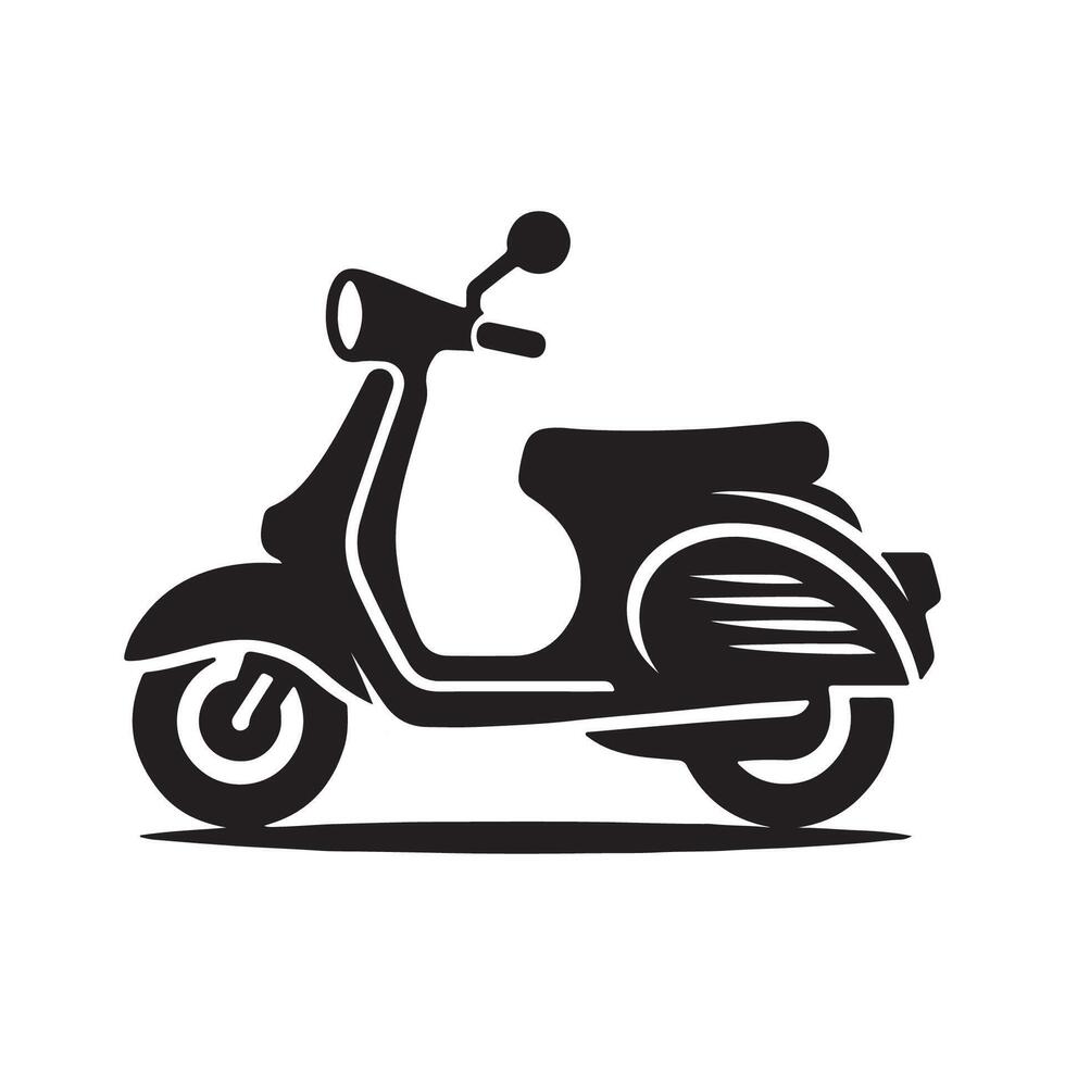 Minimalistic scooter art silhouette with white background vector