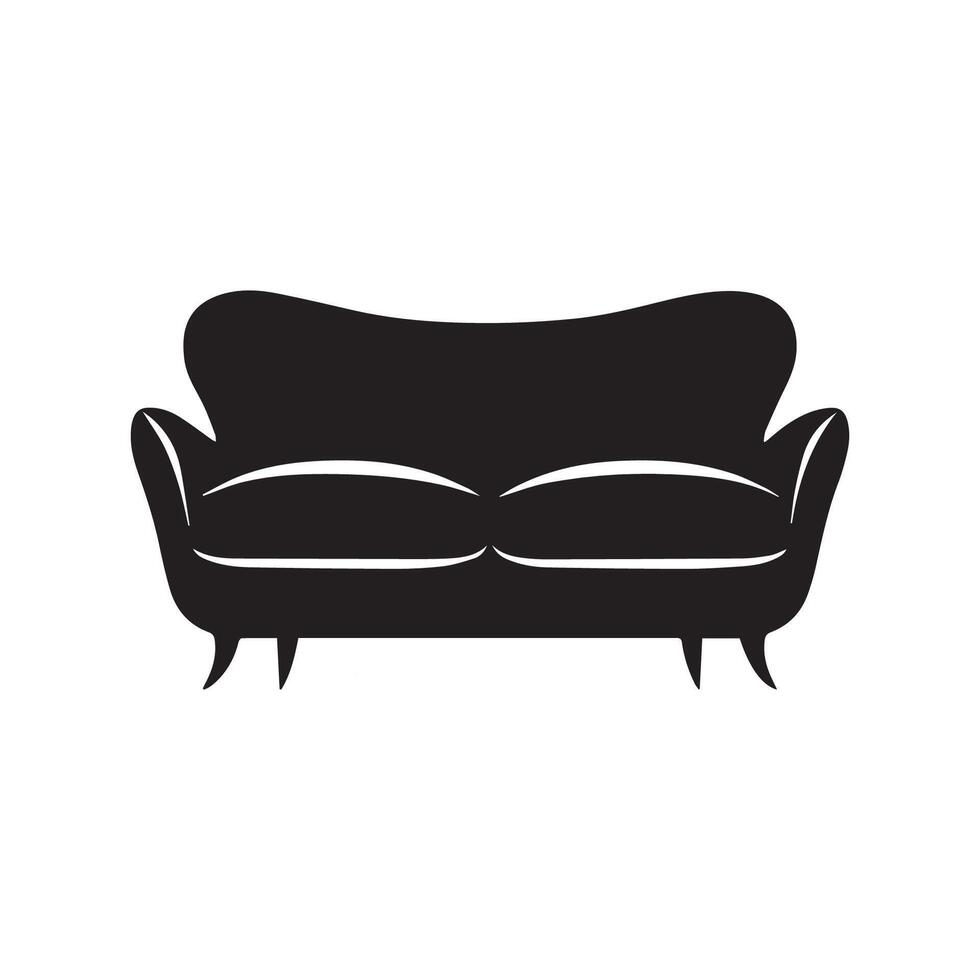 Artistic sofa silhouette vector