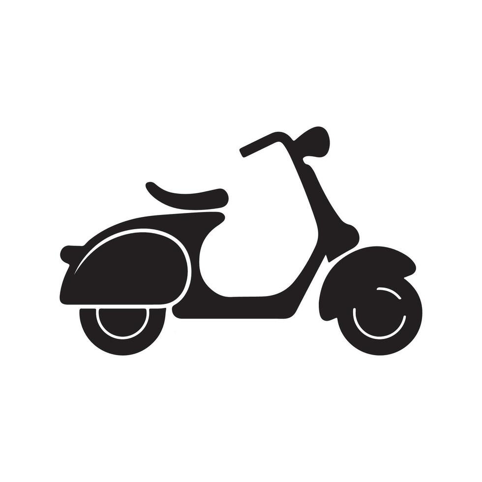 Scooter art silhouette on white background vector