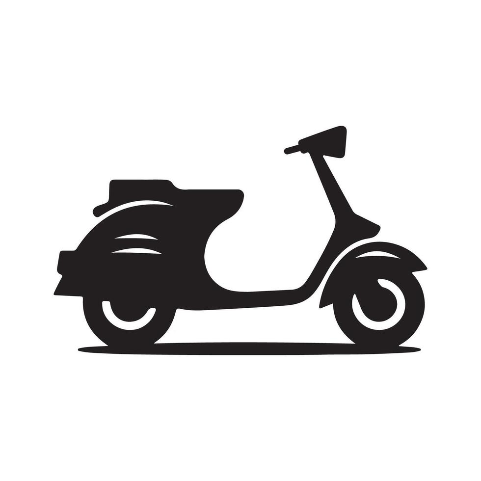 Minimalistic scooter silhouette with white background vector
