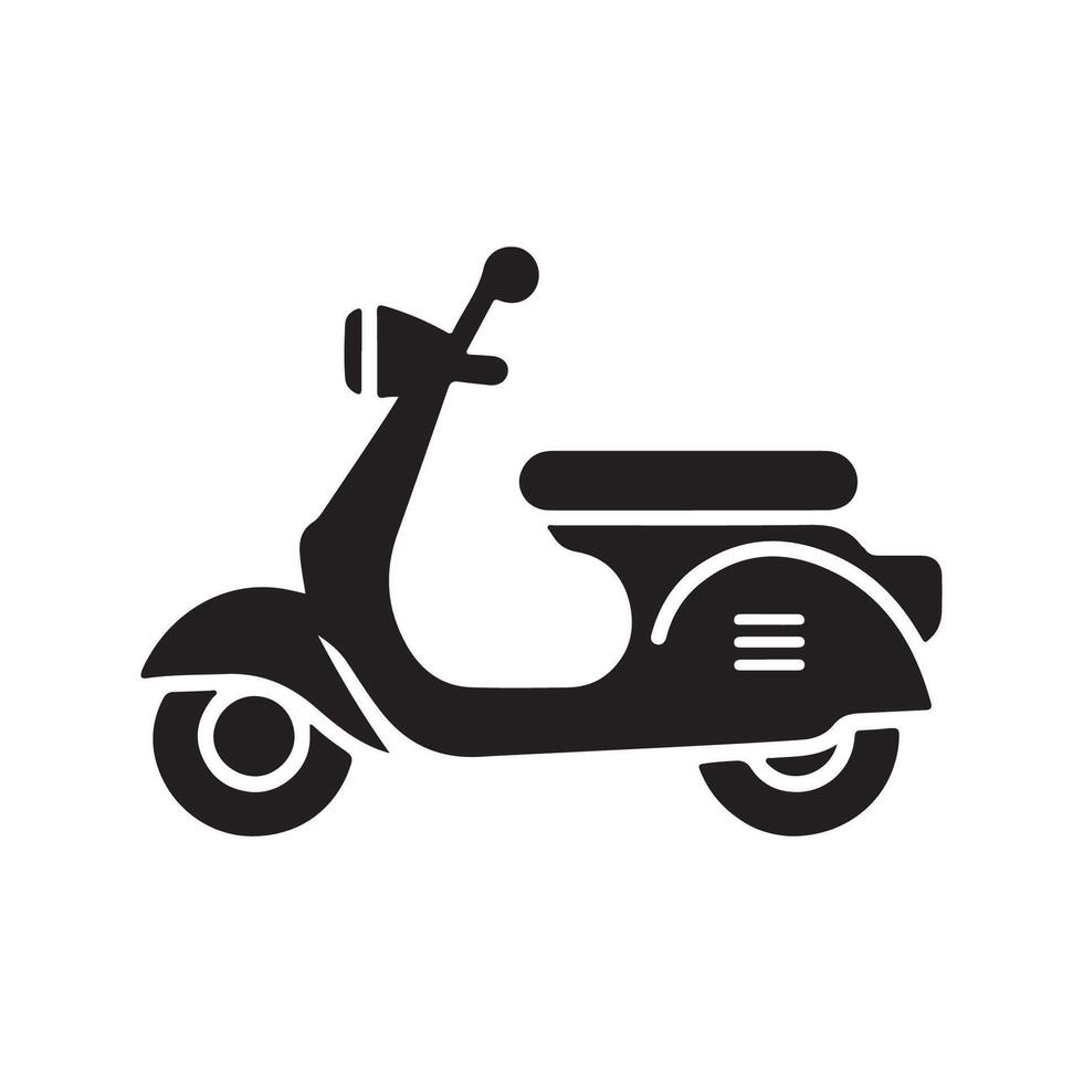 Minimal scooter silhouette with white background vector