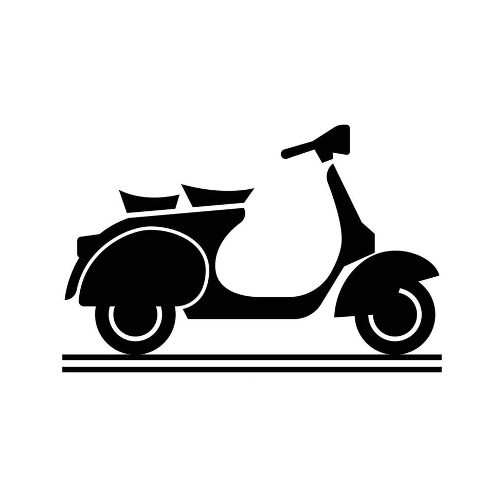 Artistic scooter silhouette with white background vector