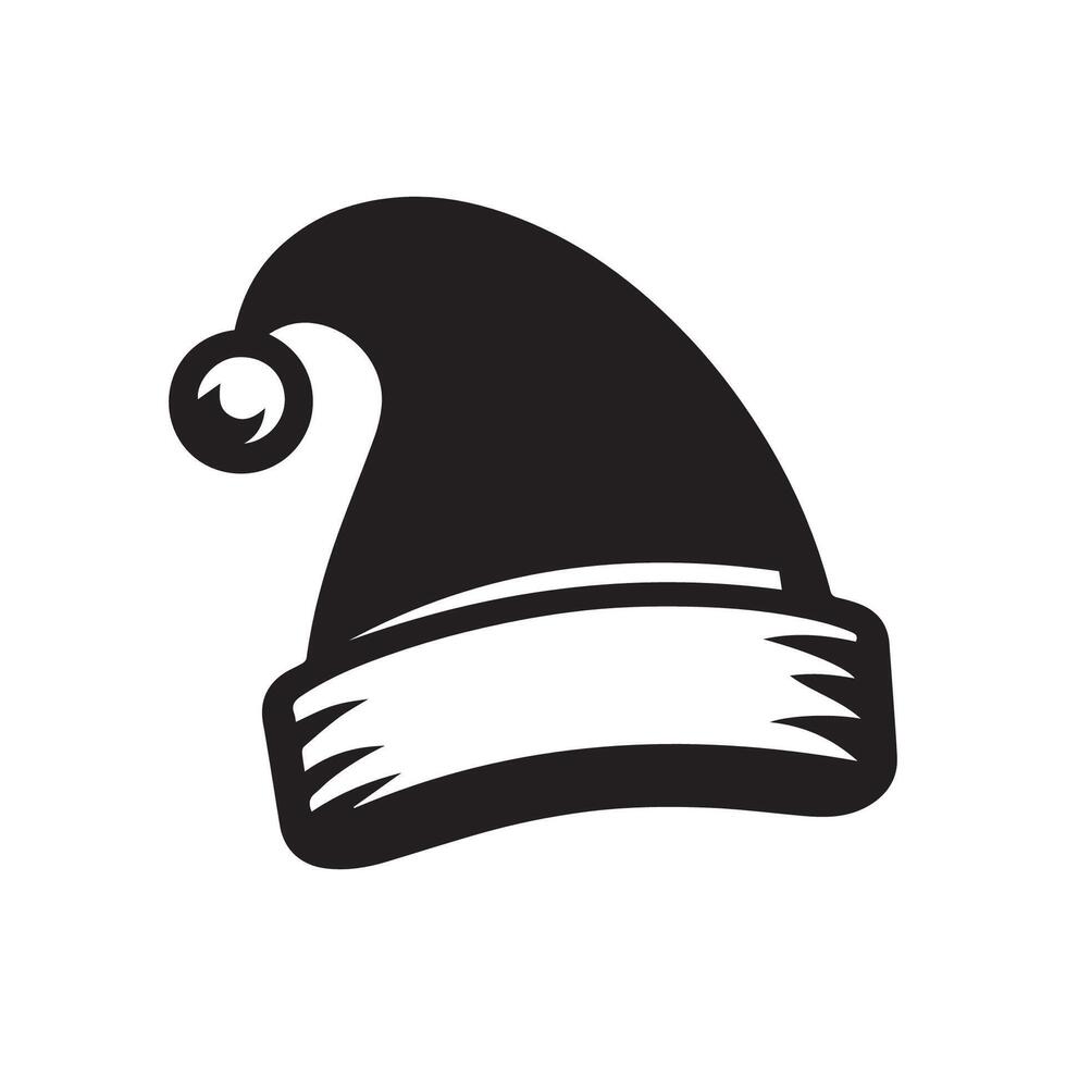 Minimalistic christmas hat silhouette on white background vector