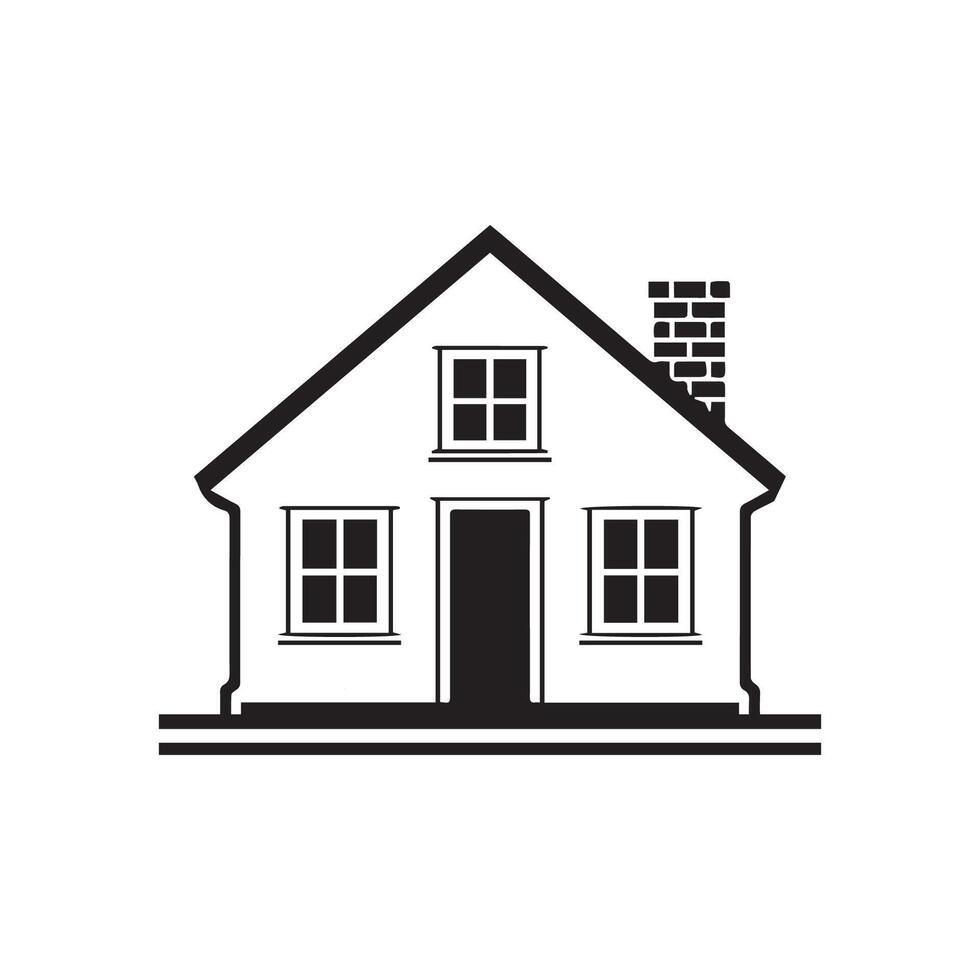 Minimal House silhouette on white background vector