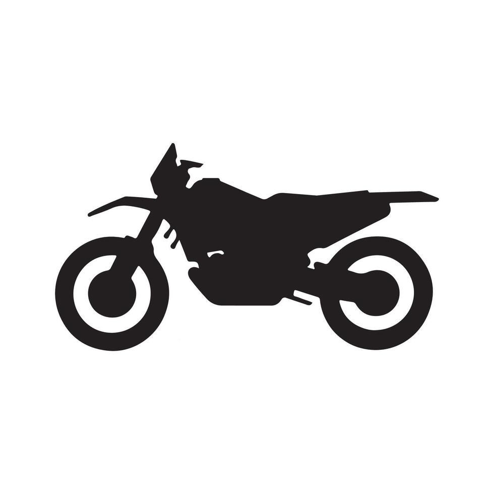 Hand drawn motorbike silhouette with white background vector