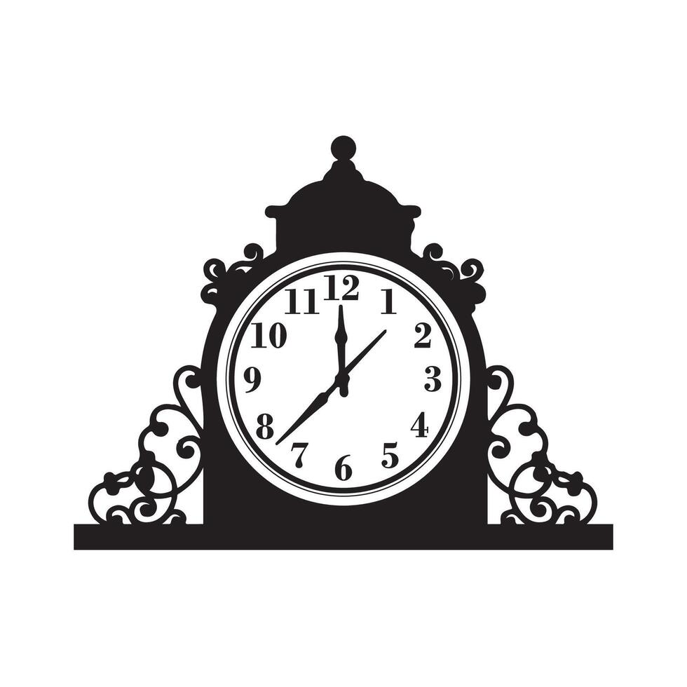 Watch silhouette on white background vector