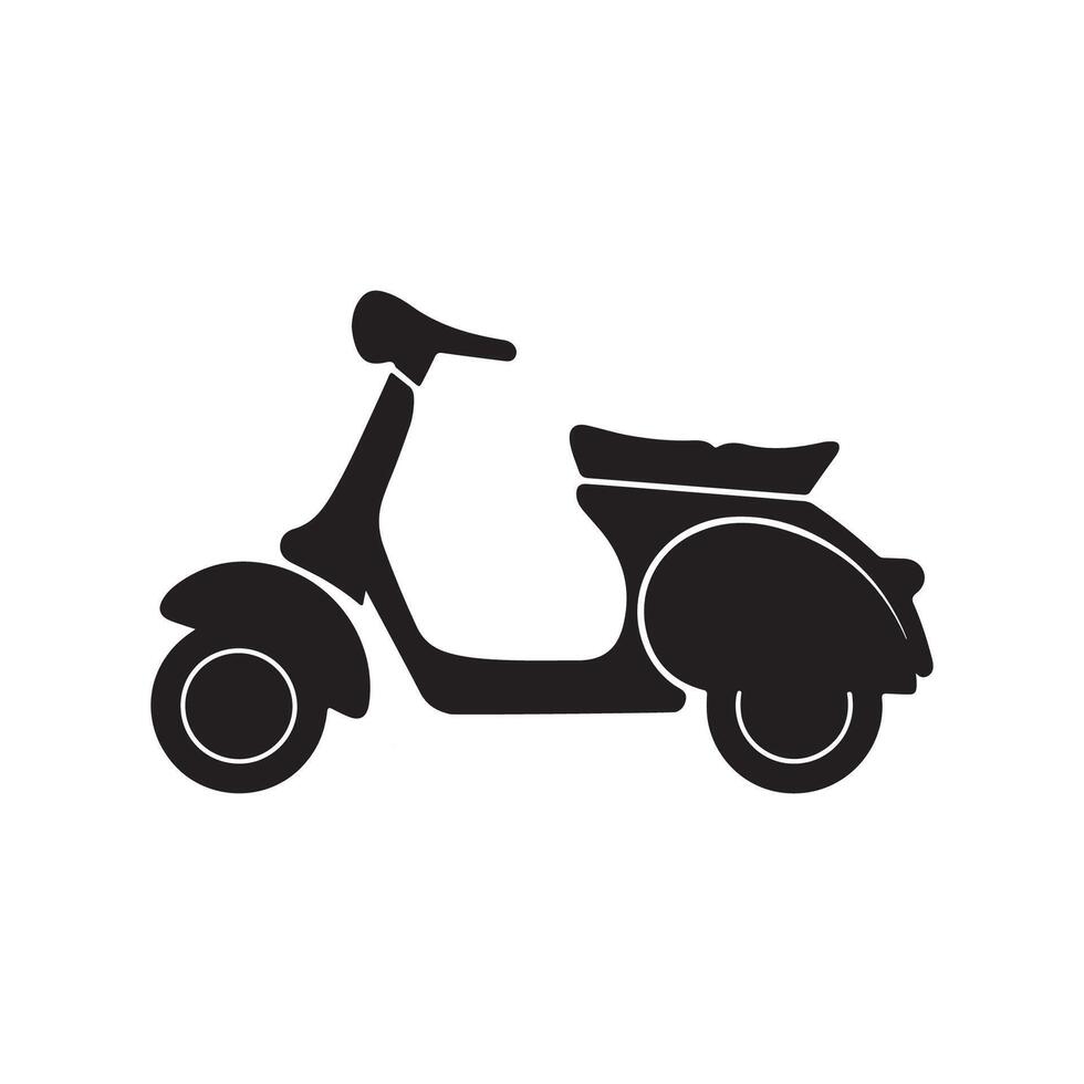 Hand drawn Scooter silhouette on white background vector
