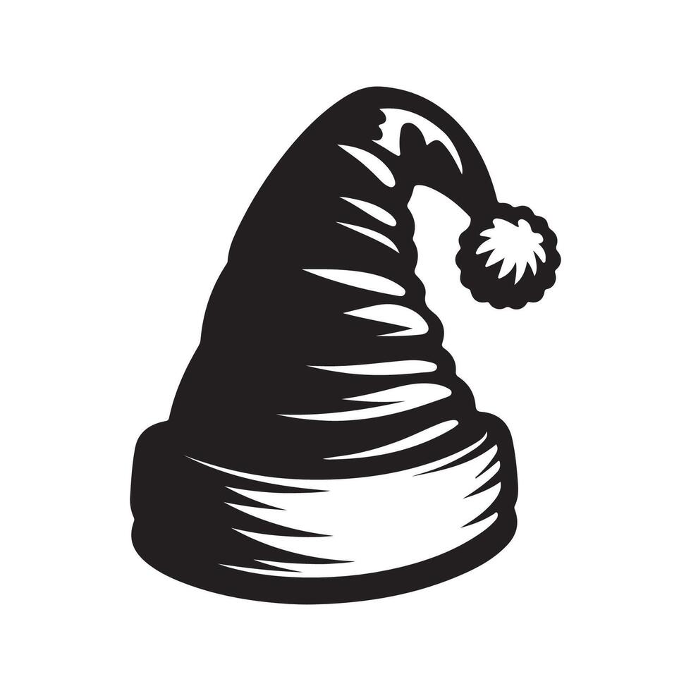 Artistic minimal christmas cap silhouette vector