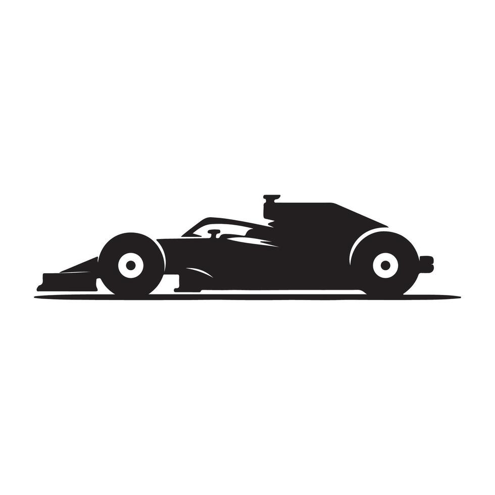 Racing car silhouette with white background vector