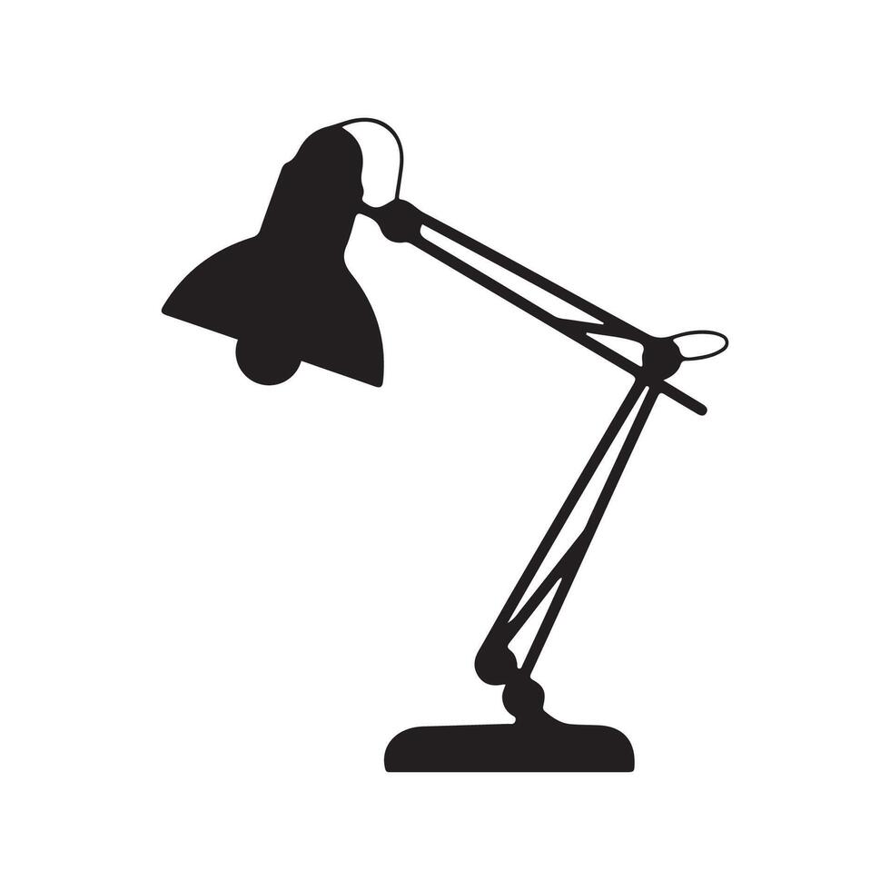 Table lamp silhouette illustration on white background vector