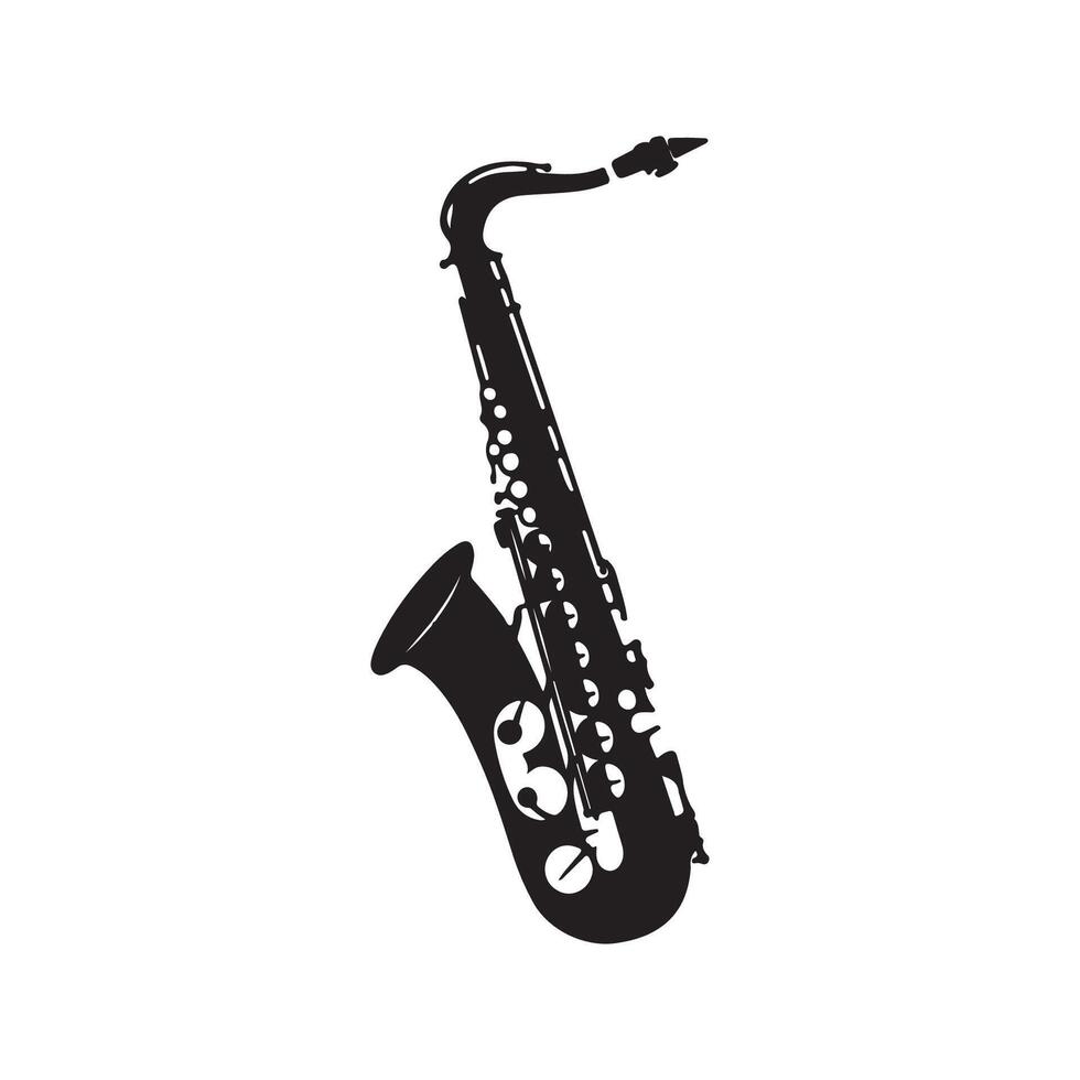 Artistic Saxophone silhouette vector