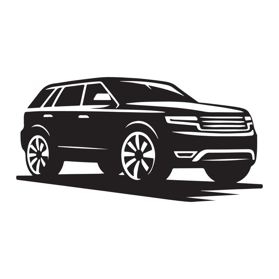 Artistic car silhouette with white background vector