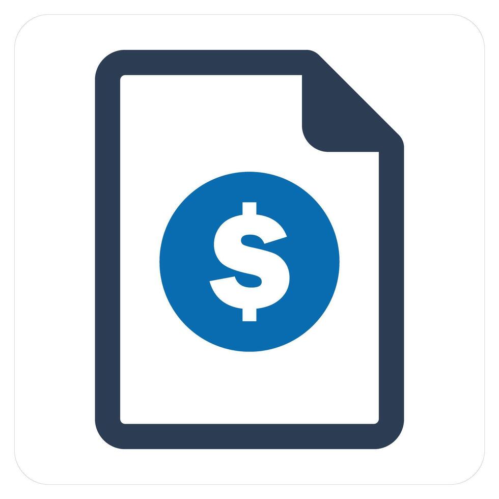 Invoice and blue icon concept vector