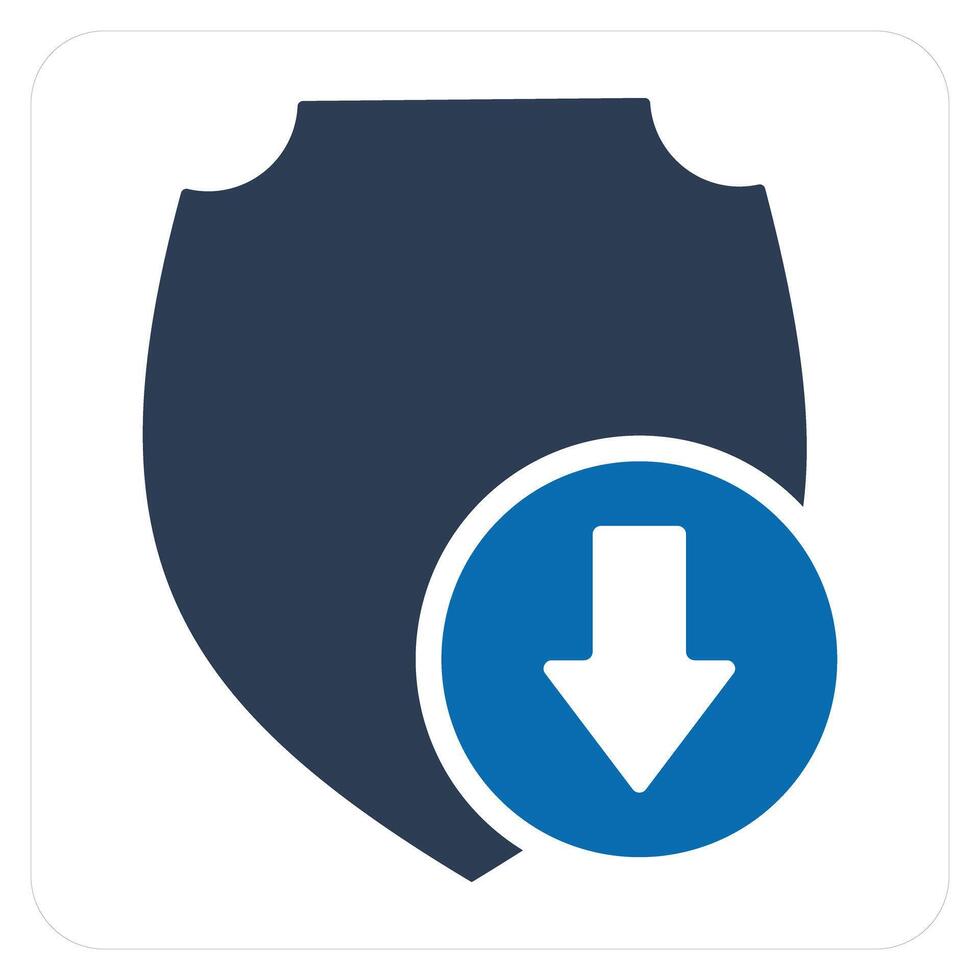 Download Shield and downlaod icon concept vector