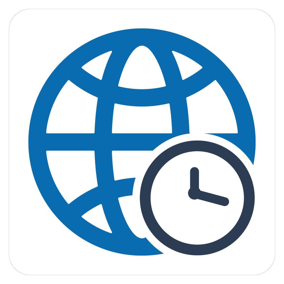 Global Time and world icon concept vector