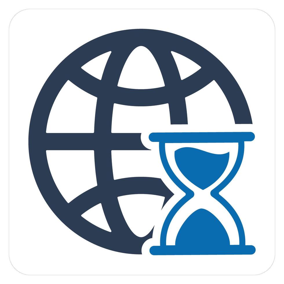 Global Hourglass and effect icon concept vector
