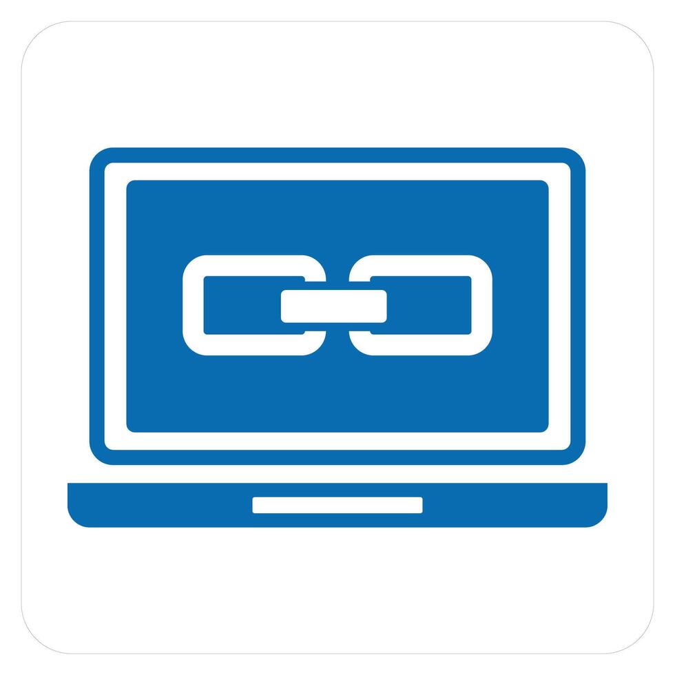 Link Laptop and internal icon concept vector
