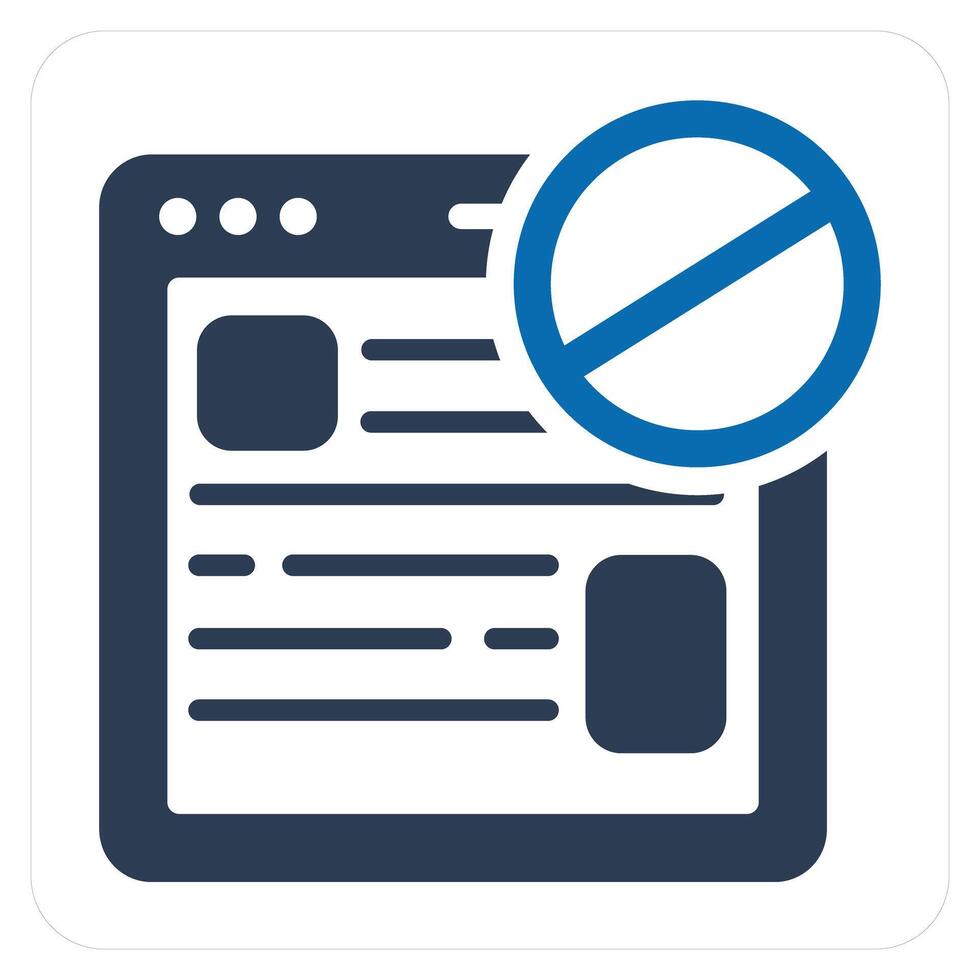 Webpage Prohibited and prohibited icon concept vector