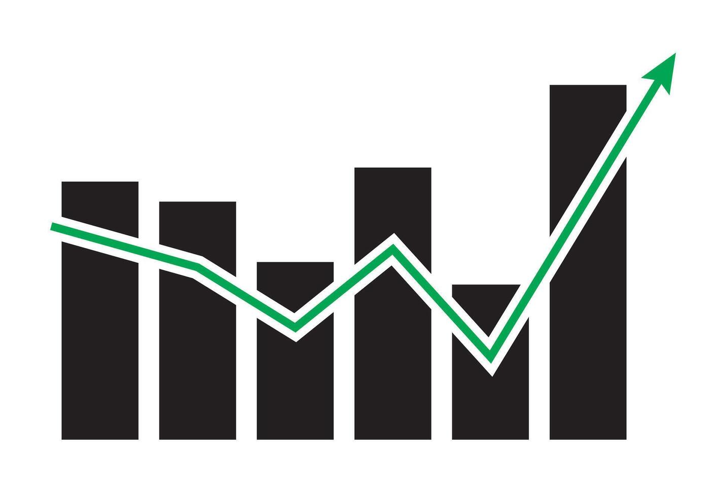 Profit icon illustration in solid style about marketing and growth or stocks investment, for website mobile app or presentation, eps vector