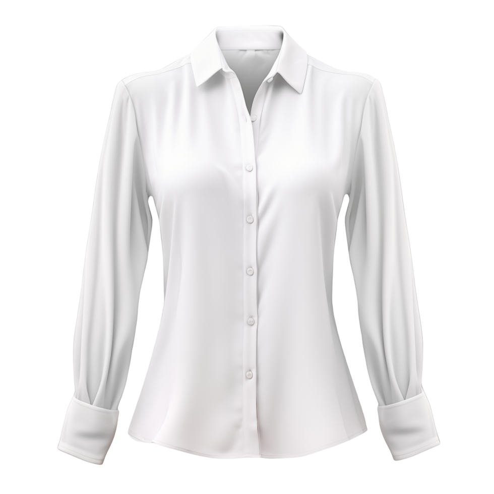 White Long Sleeve Button-Down Shirt With Collar And Cuffs On Transparent Background png