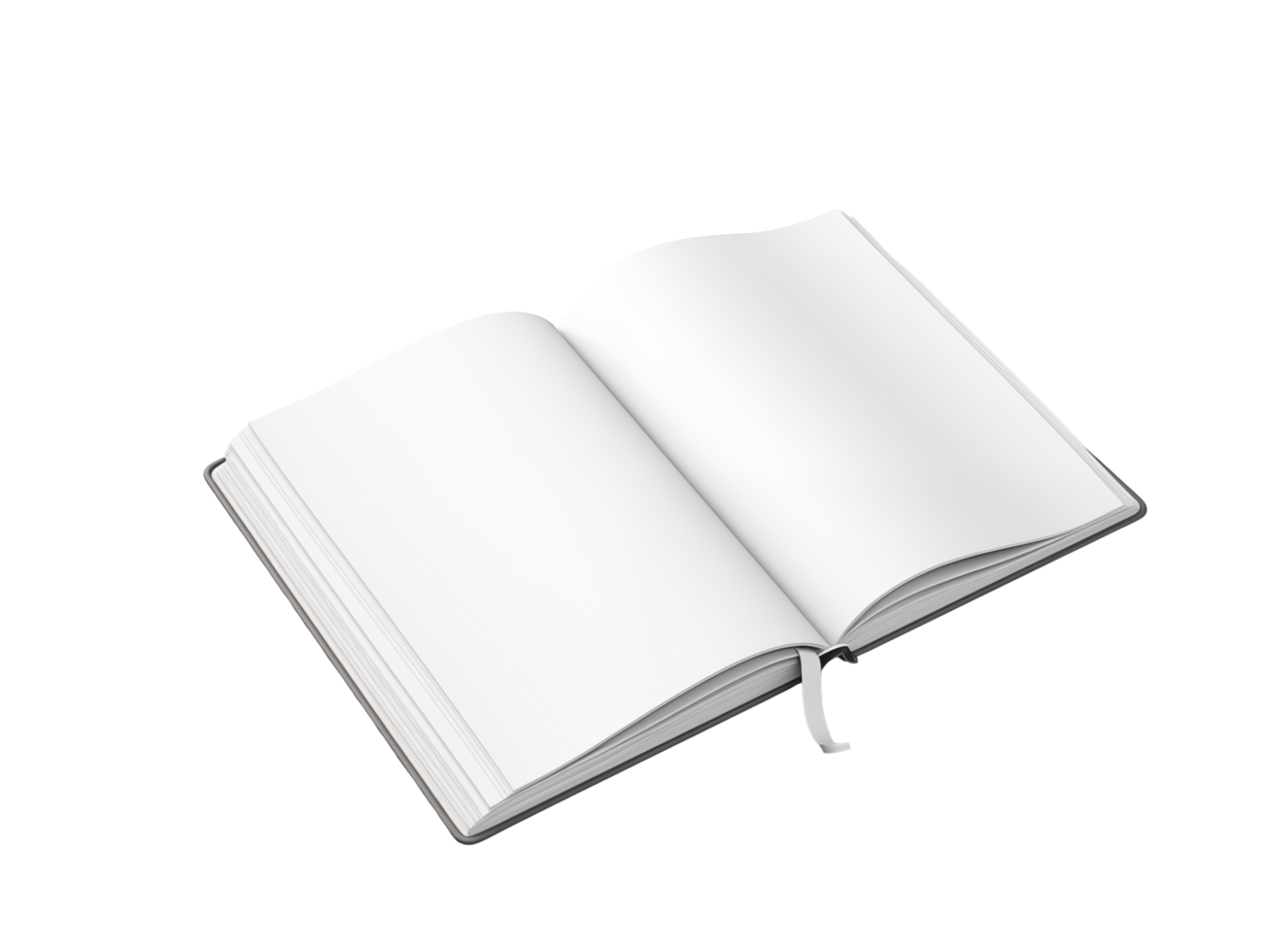 Open Blank White Book With Empty Pages On Transparent Background png