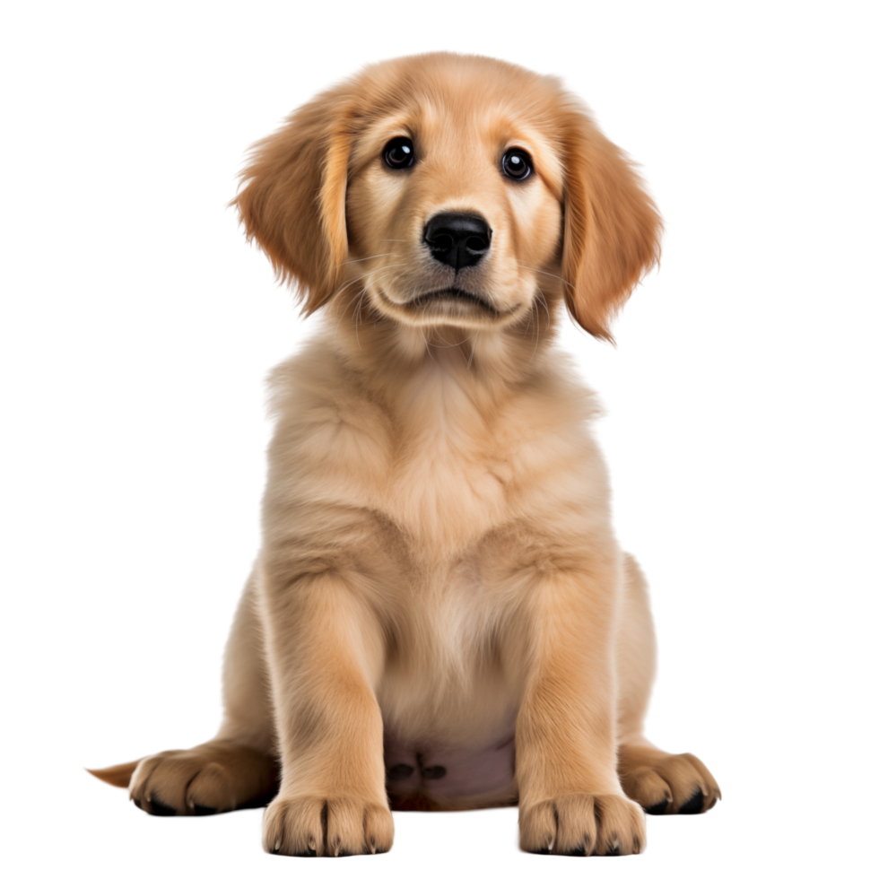 Adorable Golden Retriever Puppy Sitting With Curious Expression png