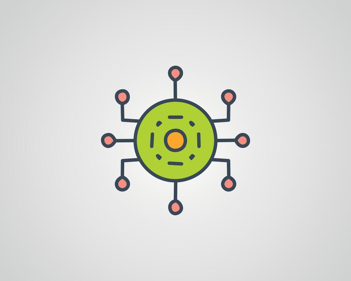 processor technology icon vector