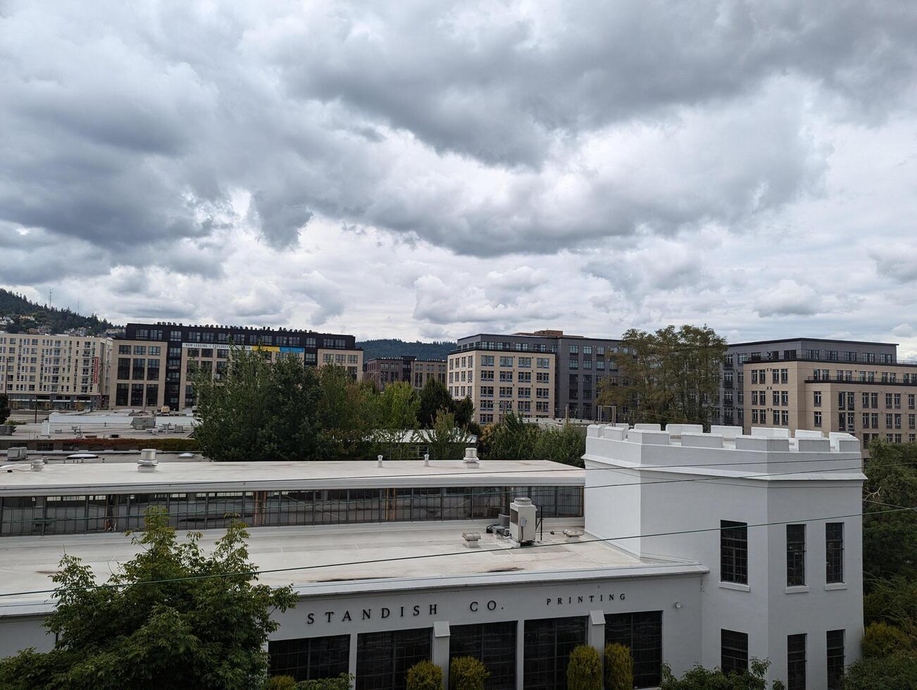 Portland, Oregon, USA - 08.24.2024 City streets on a cloudy summer day photo