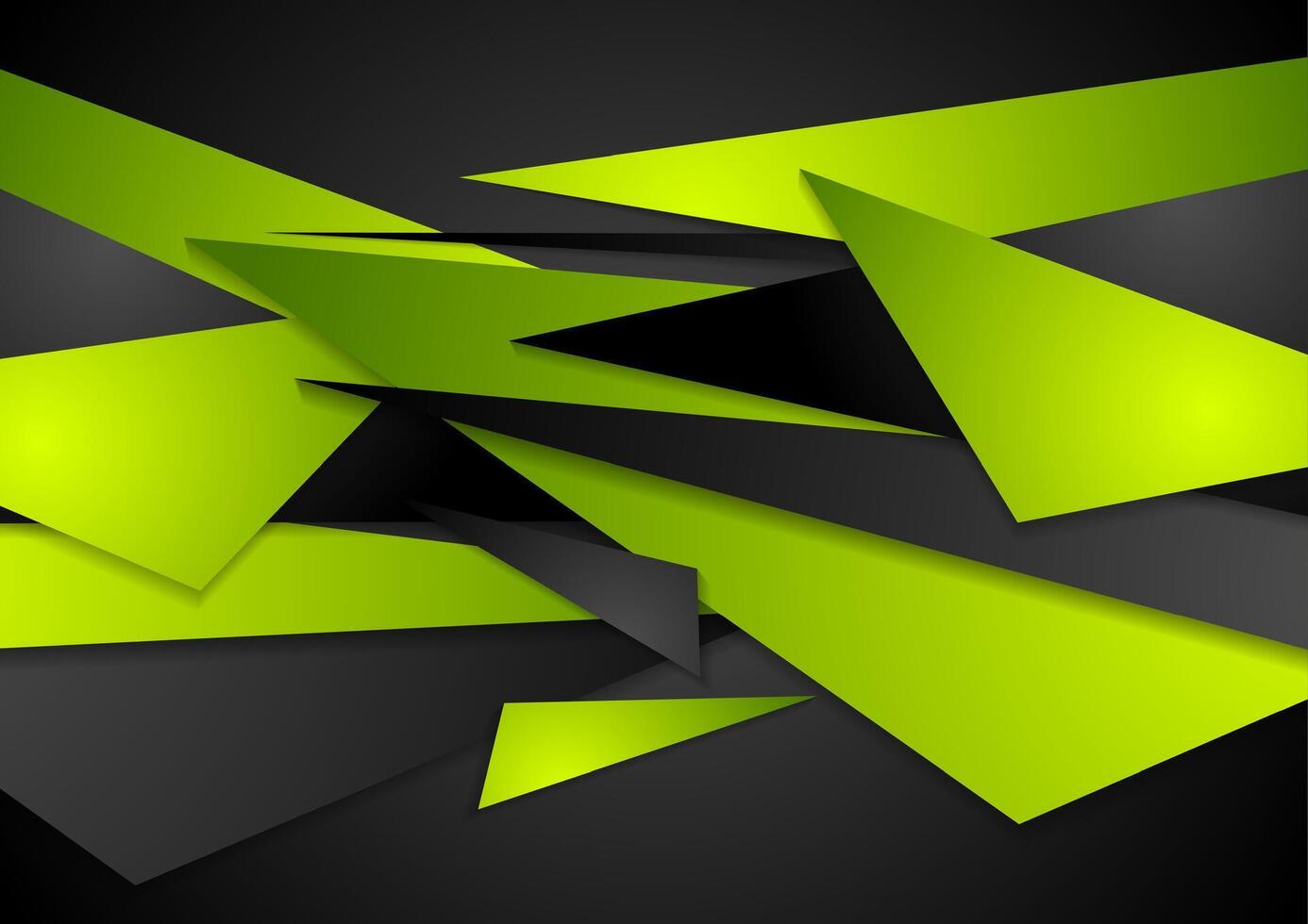 Green and black geometric abstract background vector
