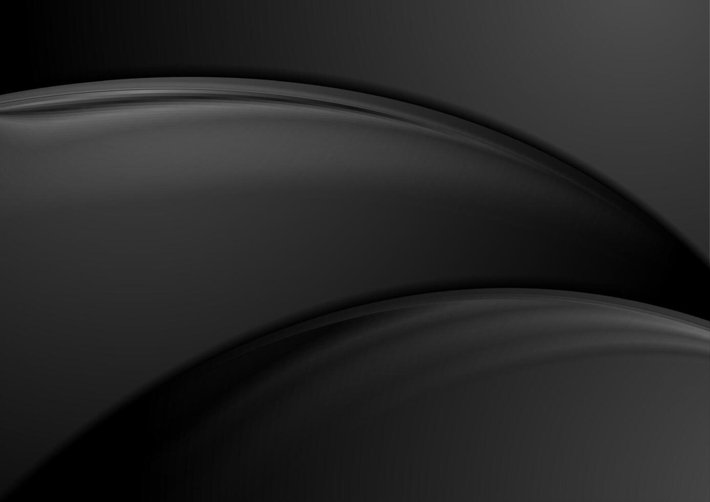 Abstract smooth black waves background vector