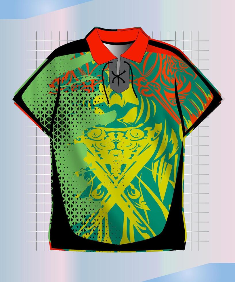 jersey sport shirt template design for soccer Sport, basket ball, running uniform in front view vector