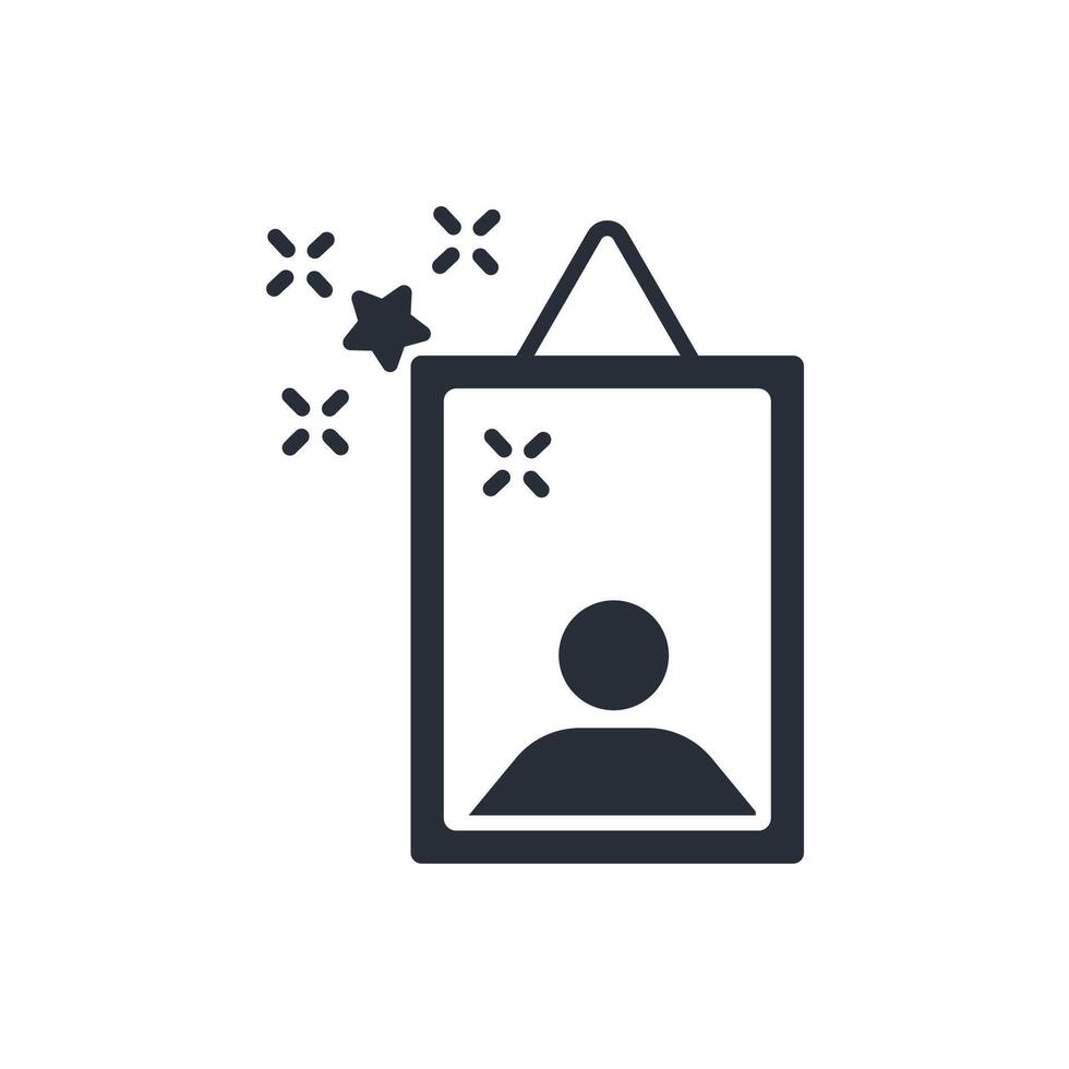 beauty mirror icon. .Editable stroke.linear style sign for use web design,logo.Symbol illustration. vector