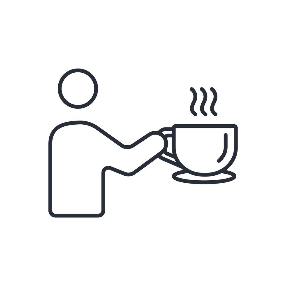 Coffee icon. .Editable stroke.linear style sign for use web design,logo.Symbol illustration. vector