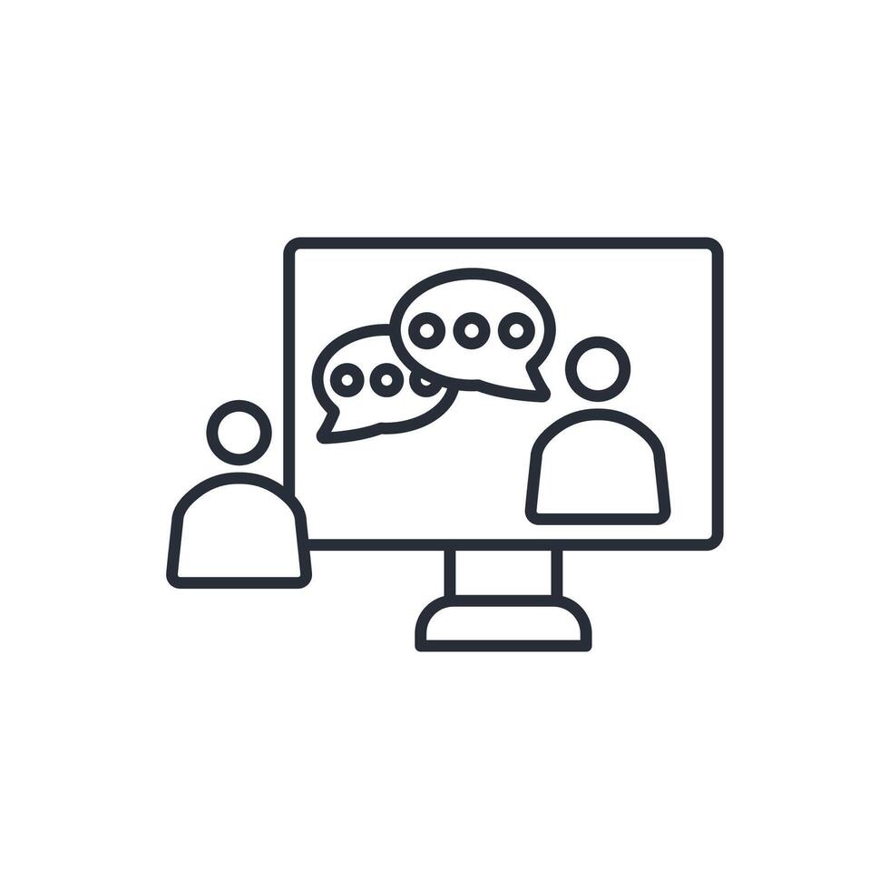 online communication icon. .Editable stroke.linear style sign for use web design,logo.Symbol illustration. vector