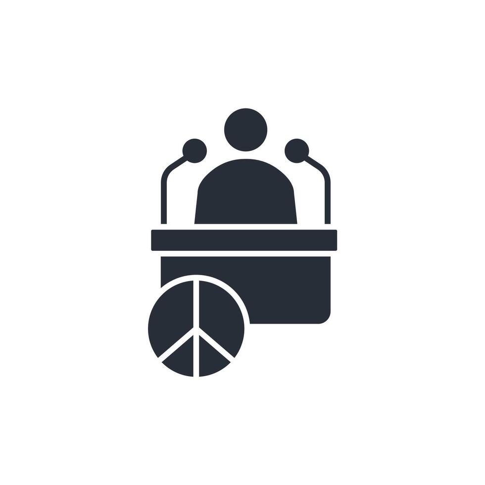 peace activist icon. .Editable stroke.linear style sign for use web design,logo.Symbol illustration. vector