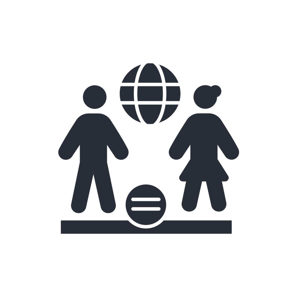 gender equality icon. .Editable stroke.linear style sign for use web design,logo.Symbol illustration. vector