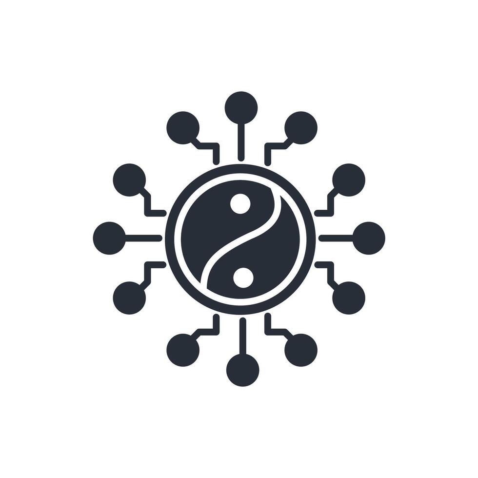 Yin Yang icon. .Editable stroke.linear style sign for use web design,logo.Symbol illustration. vector