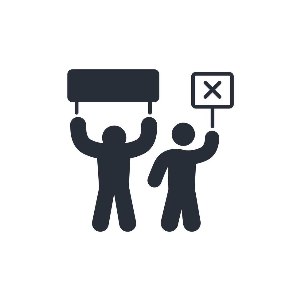 demonstration icon. .Editable stroke.linear style sign for use web design,logo.Symbol illustration. vector